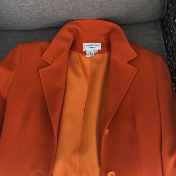 Charles Gray orange coat. Size 4 wool/cashmere. - Picture 5 of 5